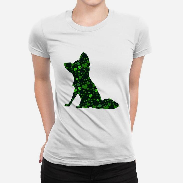 Cute Shamrock Papillon Mom Dad Gift St Patricks Day Awesome Dog Lovers Gift Ladies Tee