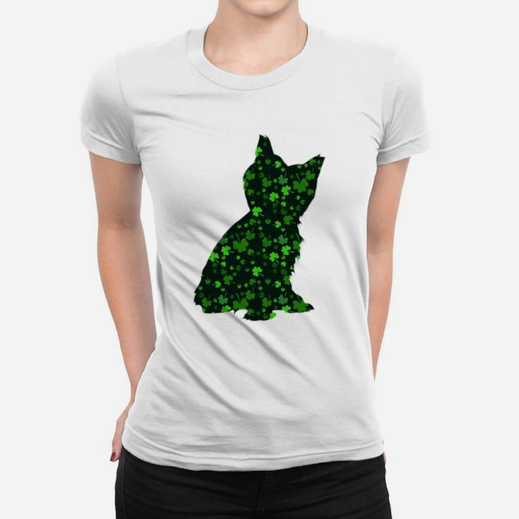 Cute Shamrock Yorkshire Terrier Mom Dad Gift St Patricks Day Awesome Dog Lovers Gift Ladies Tee