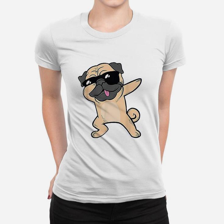 Dabbing Pug Dog Dab Animal Cool Sunglasses Ladies Tee