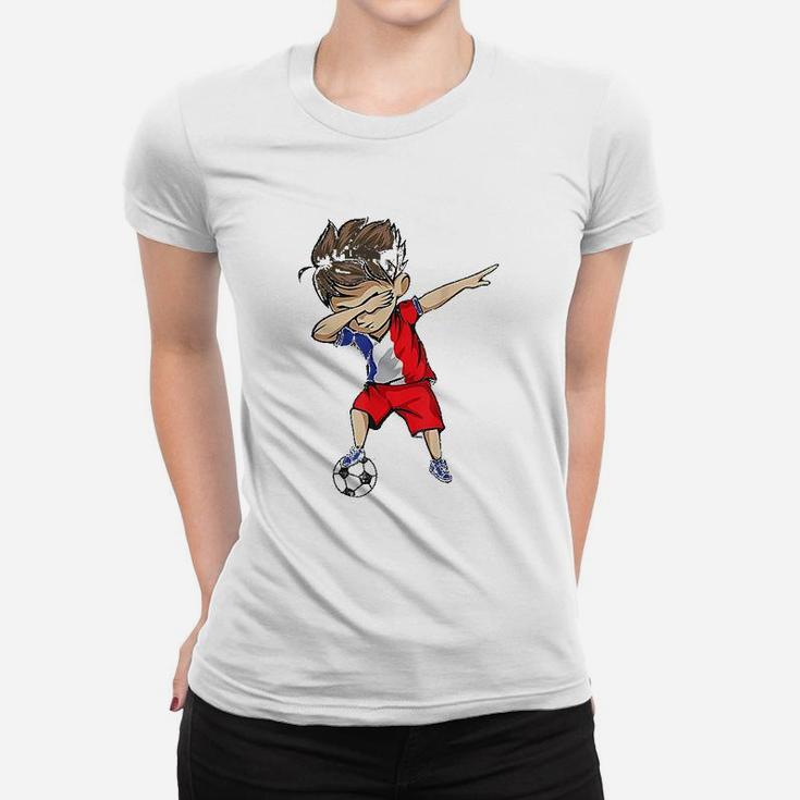 Dabbing Soccer Boy France Jersey French Football Ladies Tee