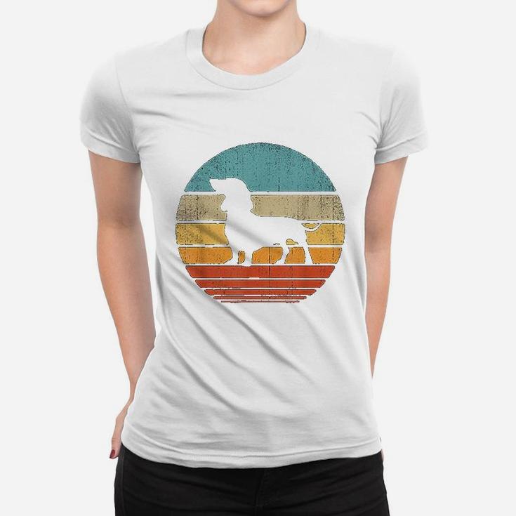 Dachshund Vintage Silhouette 60s 70s Retro Gifts Dog Lover Ladies Tee