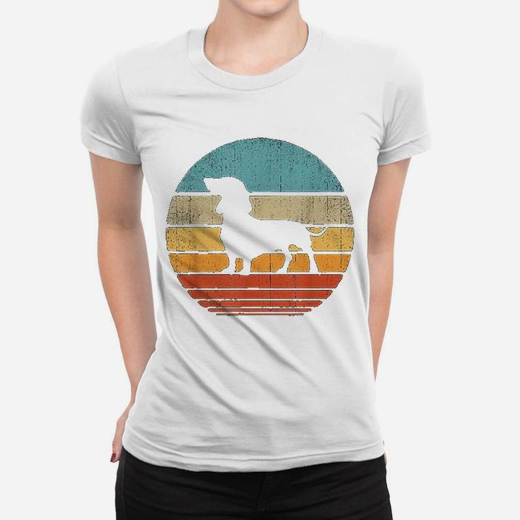 Dachshund Vintage Silhouette 60s 70s Retro Gifts Dog Lover Ladies Tee