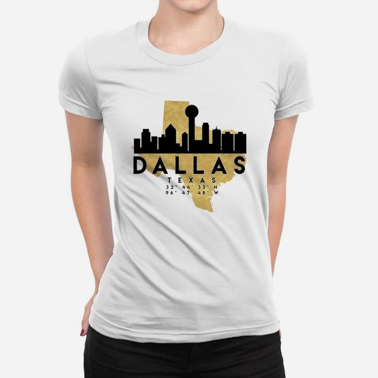 Dallas Texas Skyline Map Art Ladies Tee