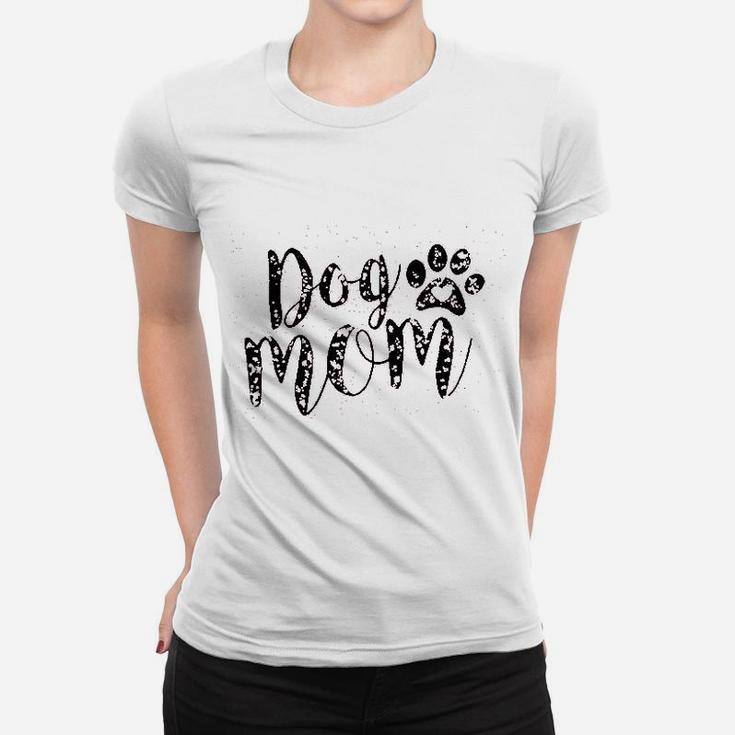 Dog Mom Funny Puppy Paws Ladies Tee