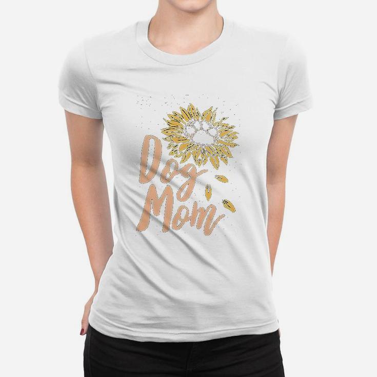 Dog Mom Women Sunflow Ladies Tee