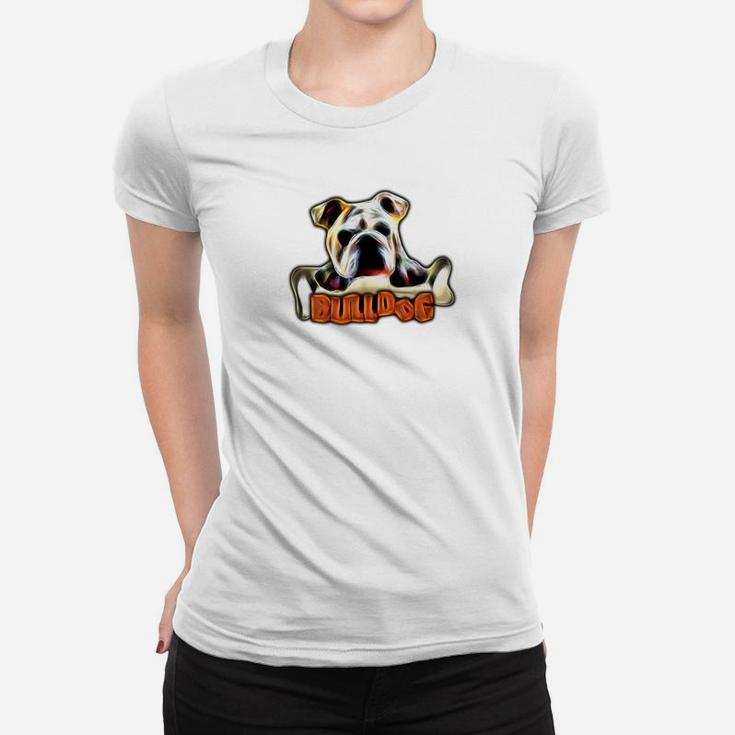 English Bulldog Mom Dad Dog Lover Owner Gift Tee Shirt Ladies Tee