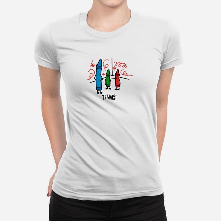Erkriege Wachsmalstiften Wasco Cartoon Frauen T-Shirt