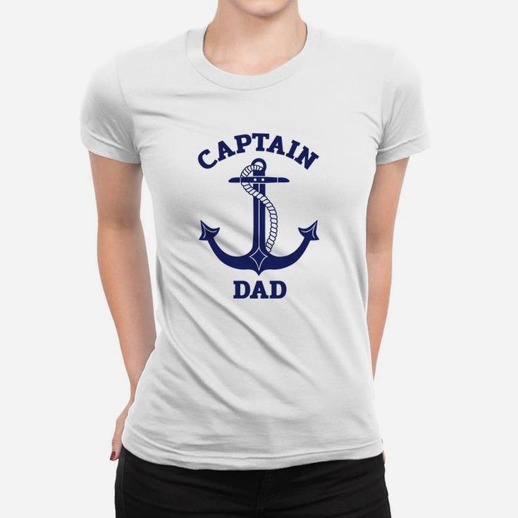 Fathers Day Nautical Anchor Captain Dad Ladies Tee