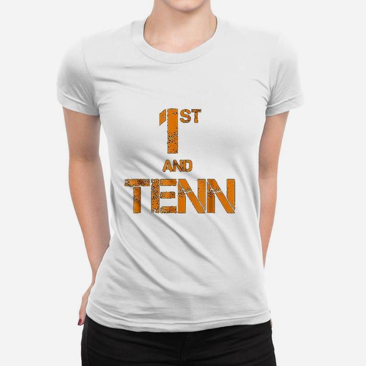 First And Ten Tennessee State Orange Football Fan Ladies Tee
