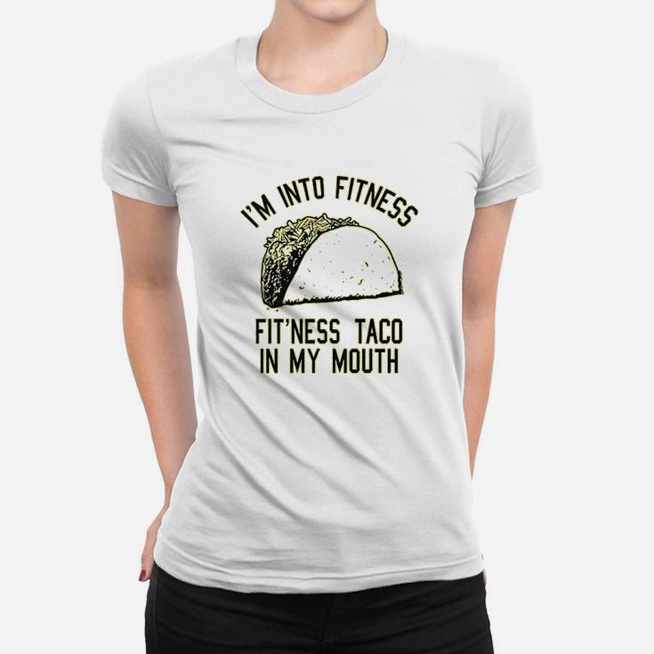 Fitness Taco Funny Gym Cool Humor Graphic Muscle Ladies Tee