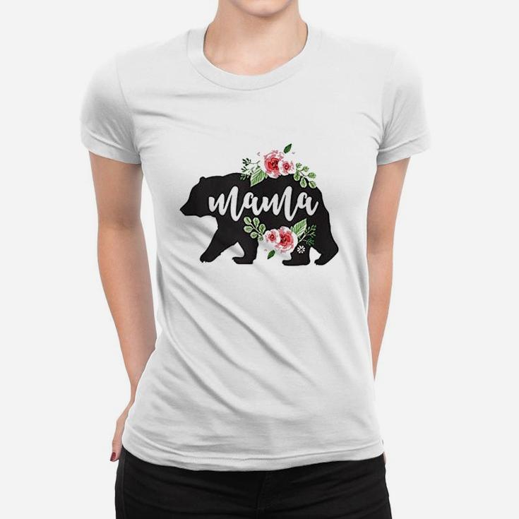 Floral Mama Bear Flowers Botanical Mothers Day Ladies Tee