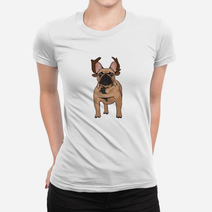 French Bulldog Christmas Shirt For Adults Kids Reindeer Ladies Tee