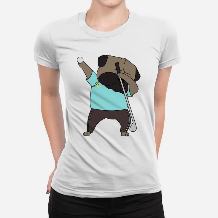 Funny Dabbing English Bulldog Golf Cute Dab Ladies Tee