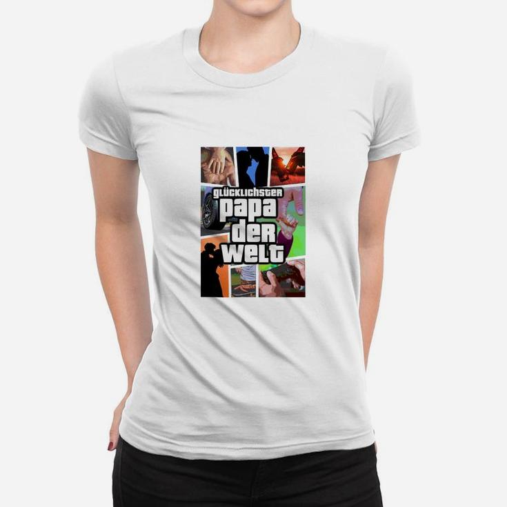 Glücklichster Papa Frauen Tshirt mit Fotocollage, Design für Vatertag