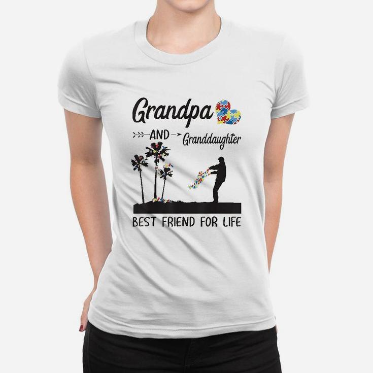 Grandpa And Granddaughter Best Friend For Life Puzzle Awareness Ladies Tee