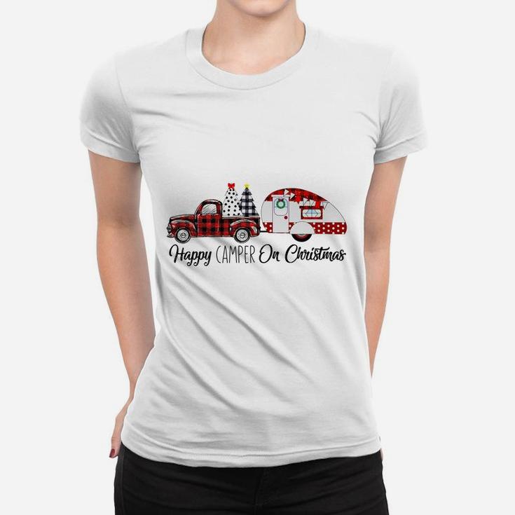 Happy Camper On Christmas Holiday Wonderful Christmas Gift Women T-shirt