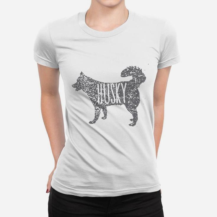 Husky Dog Silhouette Relaxeds Ladies Tee