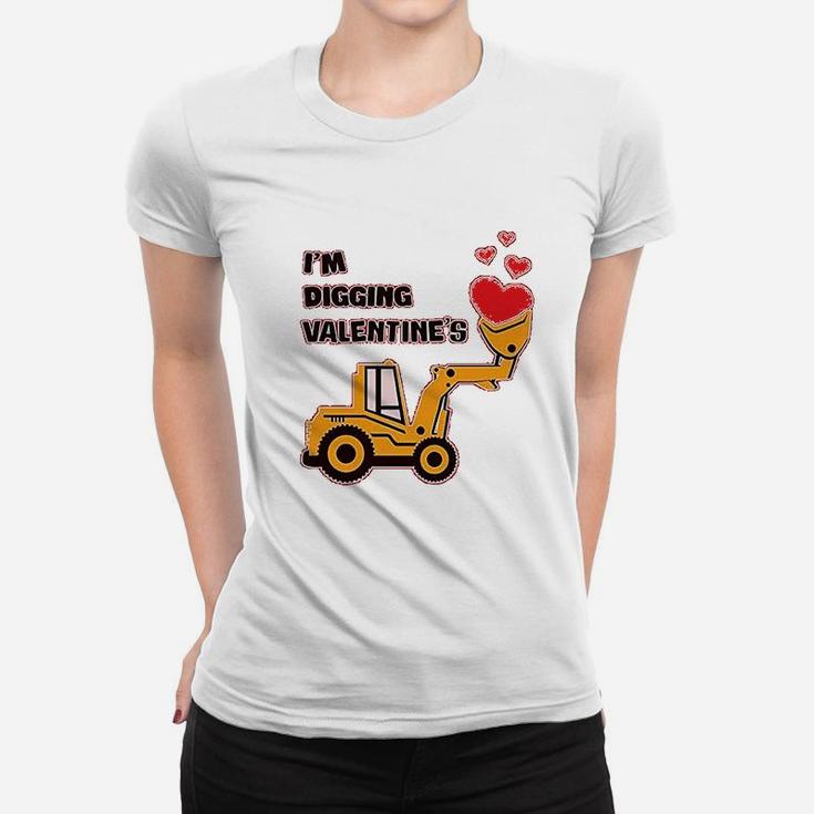 I Am Digging Valentines Gift For Tractor Loving Boys Toddler Infant Kids Ladies Tee