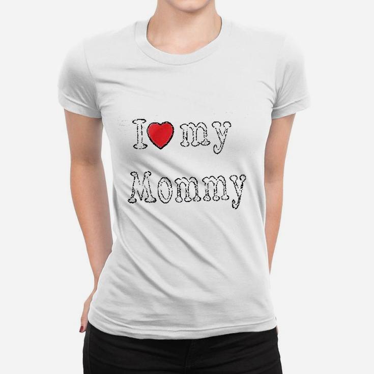 I Love Daddy Mommy Puppy Ladies Tee