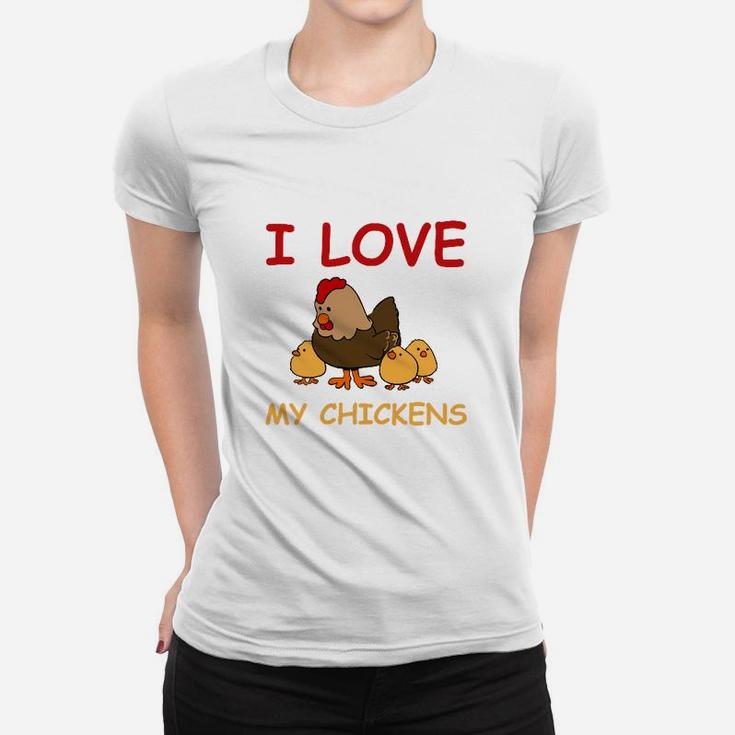 I Love My Chickens Frauen Tshirt für Hühnerfans, Lustiges Hühnermotiv