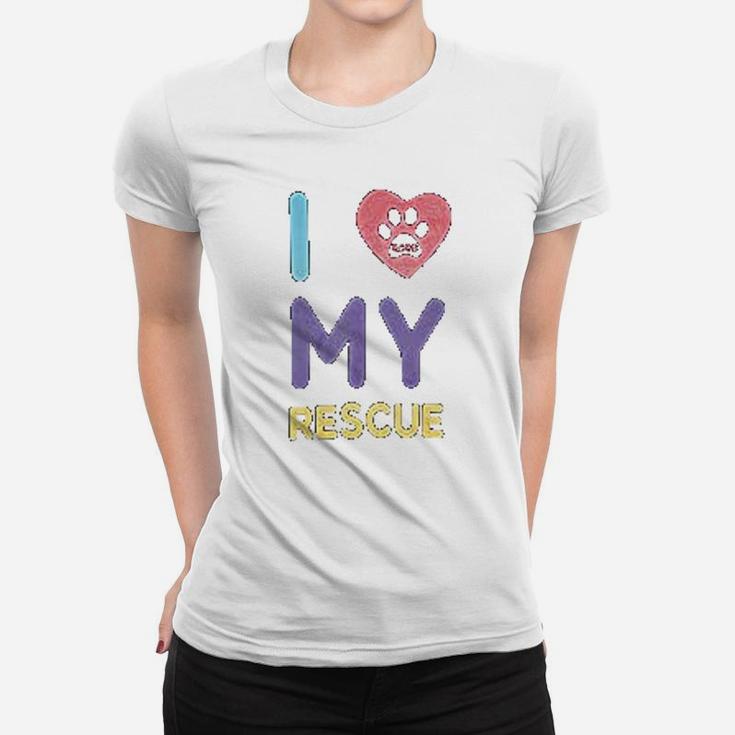 I Love My Rescue Dogs And Cats Ladies Tee