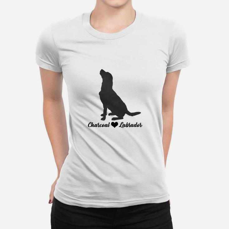 Labrador Silhouette Herren Frauen Tshirt, Charcoal Labradors Motiv