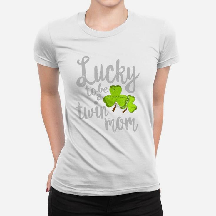 Lucky To Be A Twin Mom St Patricks Day M Ladies Tee