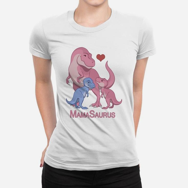 Mamasaurus Trex Mommy Twin Boy Girl Dinosaurs Ladies Tee