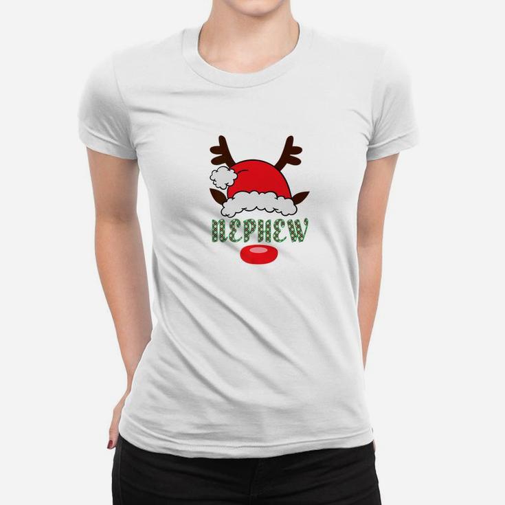 Matching Family Santa Hat With Reindeer Antlers Nephew Ladies Tee