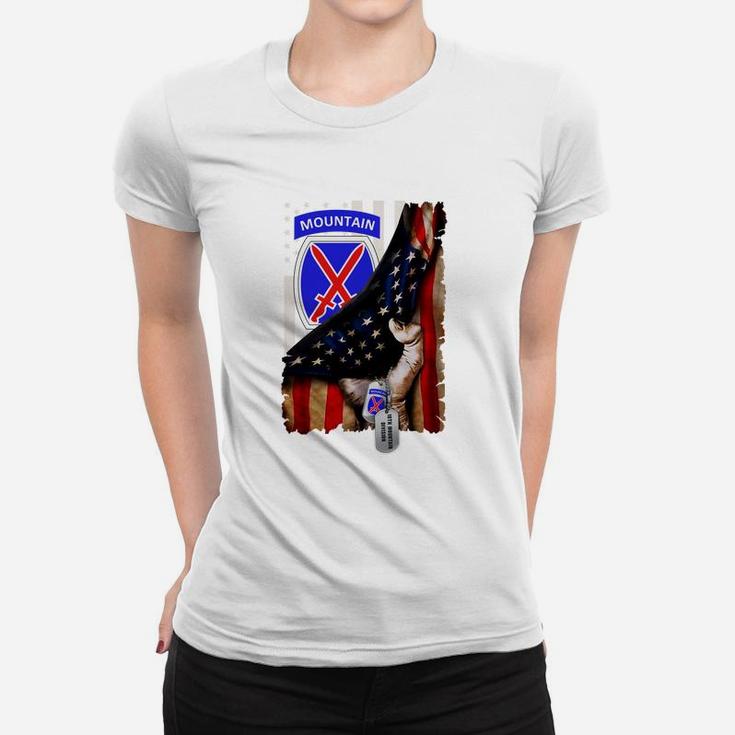 Meet My 10th Mountain Division Dad Jobs Gifts Ladies Tee