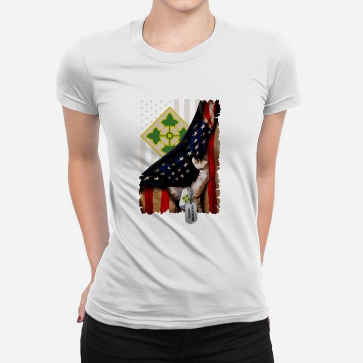 Meet My 4th Infantry Division Dad Jobs Gifts Ladies Tee