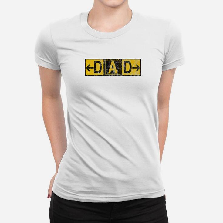 Mens Dad Airport Taxiway Sign Pilot Fathers Day 2019 Vintage Premium Ladies Tee