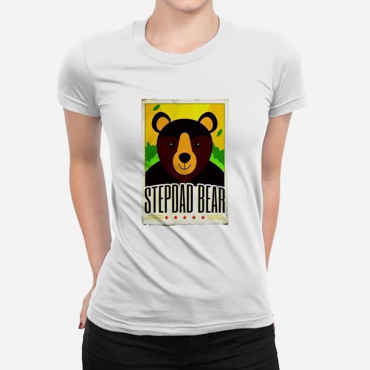 Mens Stepdad Bear T-shirt Stepdad Gifts Funny Women T-shirt