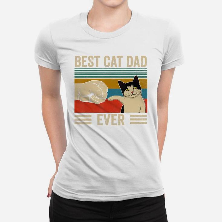 Mens Vintage Best Cat Dad Ever Bump Fit T-shirt Ladies Tee