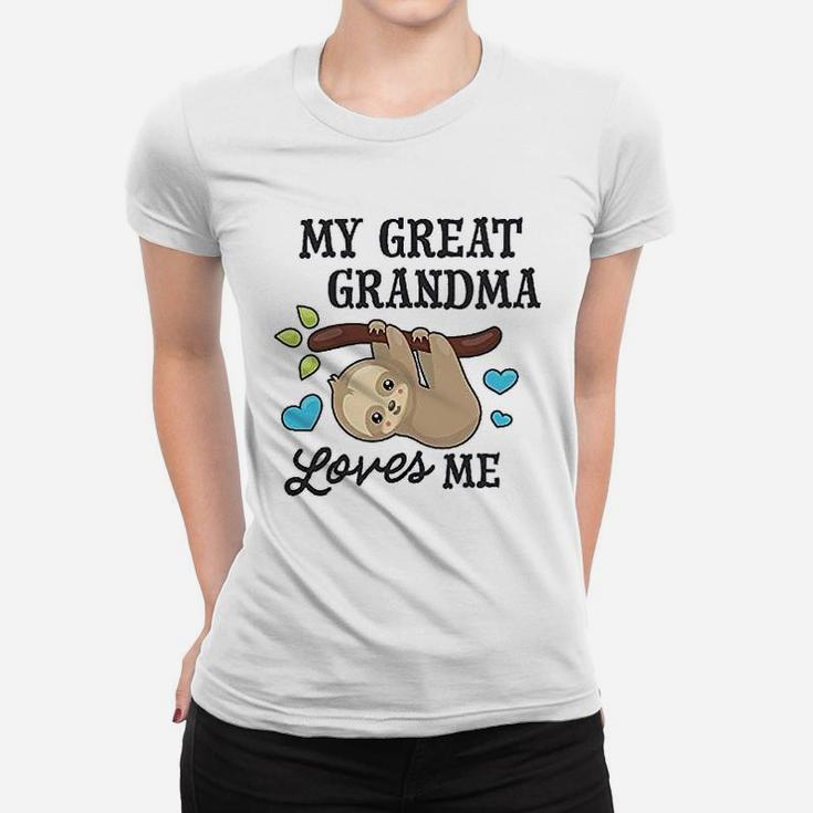 My Great Grandma Loves Me With Sloth And Hearts Women T-shirt