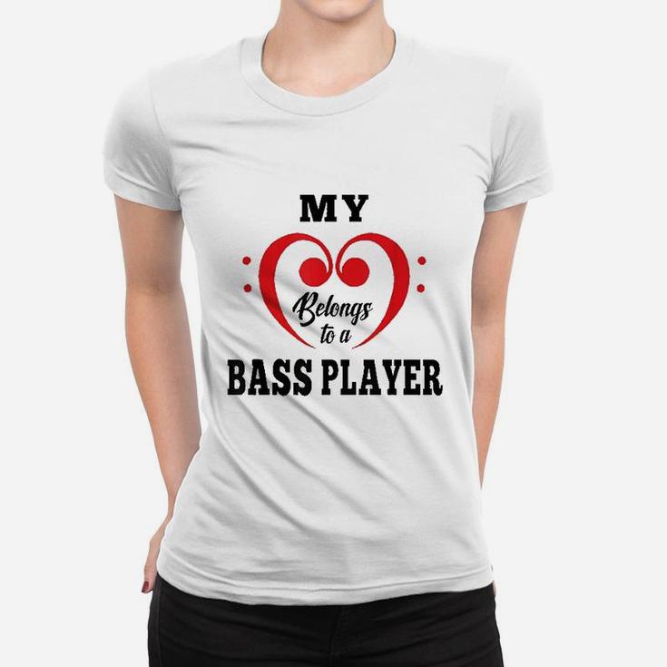 My Heart Belongs To A Bass Player Couple Gift Ladies Tee