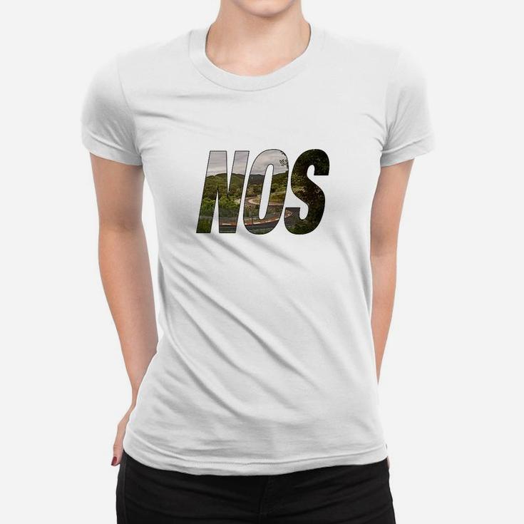 NOS Logo Herren Frauen Tshirt in Camo-Print, Weiß