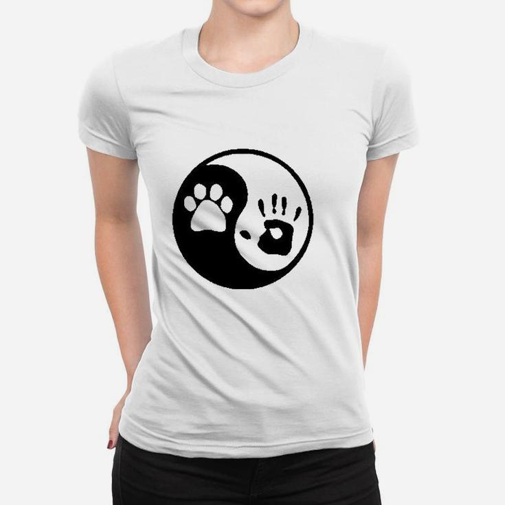 Os Gear Paw Hand Print Dog Animal Rescue Adopted Pet Lover Ladies Tee