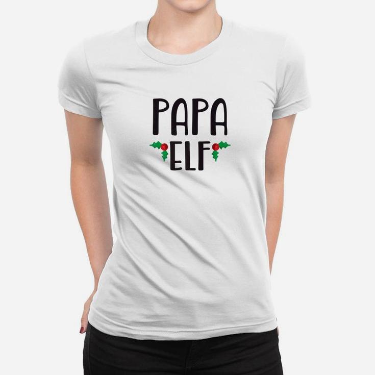 Papa Elf Shirt Cute Funny Family Christmas Elf Ladies Tee
