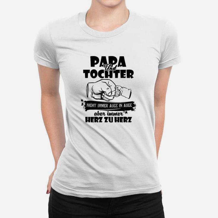 Papa und Tochter Faustbump-Herz Frauen Tshirt, Herzensbindung Motiv