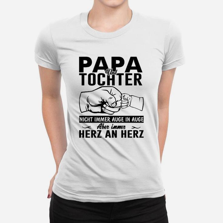 Papa und Tochter Herz an Herz Frauen Tshirt, Familienbindung Tee