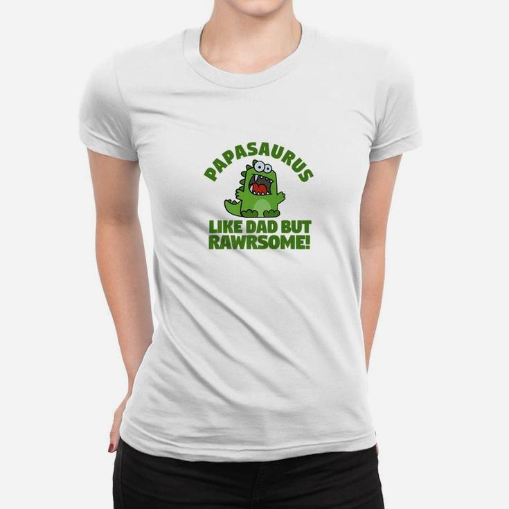 Papasaurus Italian Dad Cute Dinosaur Family Shirt Ladies Tee