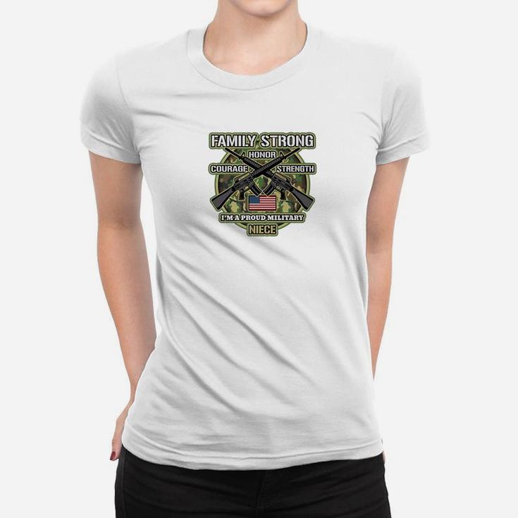 Proud Military Niece Family Strong Ladies Tee