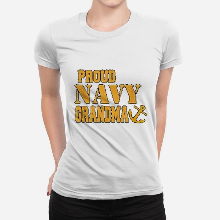 Proud Us Navy Grandma Military Pride Ladies Tee