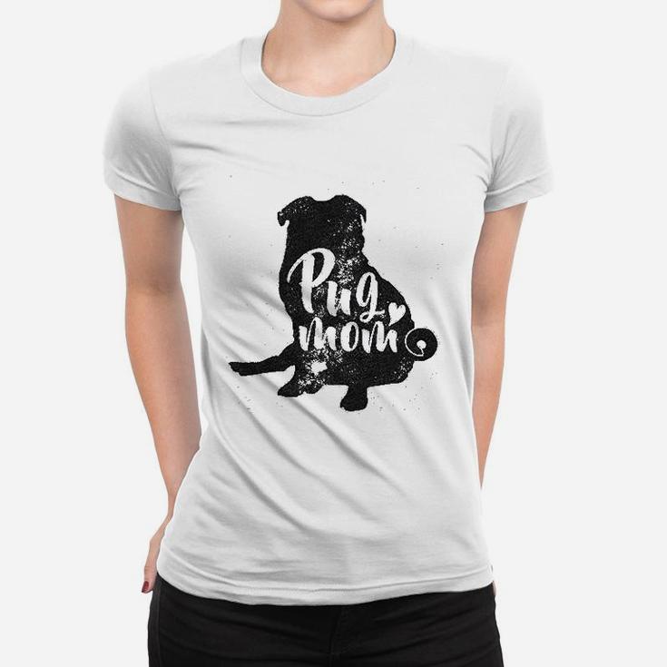 Pug Mom Funny Gift For Dog Mom Pet Owner Lover Vintage Graphic Ladies Tee