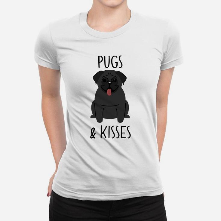 Pugs And Kisses Hugs Valentines Day Pug Ladies Tee
