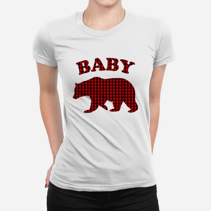 Red Plaid Baby Bear Buffalo Family Pajama Ladies Tee