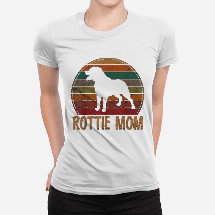 Retro Rottweiler Mom Gift Rott Dog Mother Pet Rottie Mama Ladies Tee