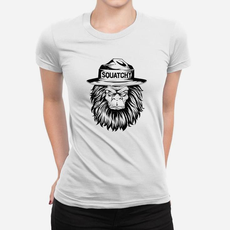 Squatchy Bigfoot Sasquatch Hat Smokey Vintage Bear Ladies Tee