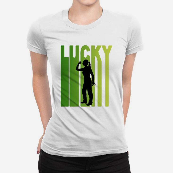 St Patricks Day Lucky Darts Funny Sport Lovers Gift Ladies Tee